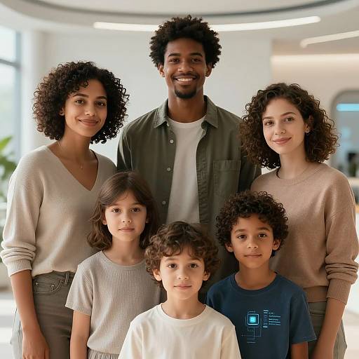 Futuristic AI-Enhanced Family Portrait