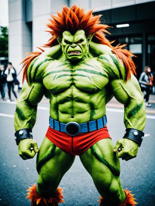 Realistic Blanka Cosplay Man