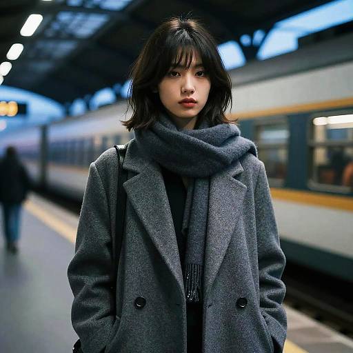 Layered Bangs Editorial at Blue Hour