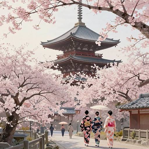 Serene Japanese Cherry Blossom Scene