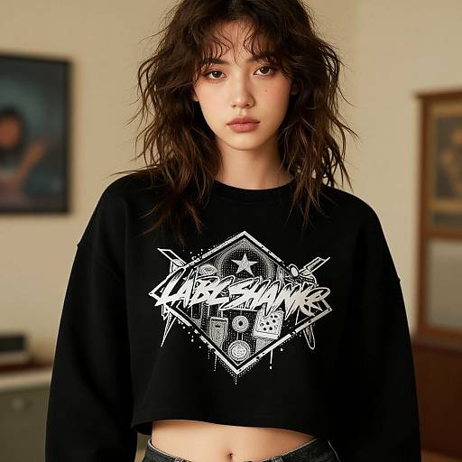 Stylish Young Woman in Vintage Setting