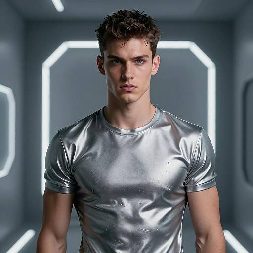 Futuristic Male Rave Fashion Portrait