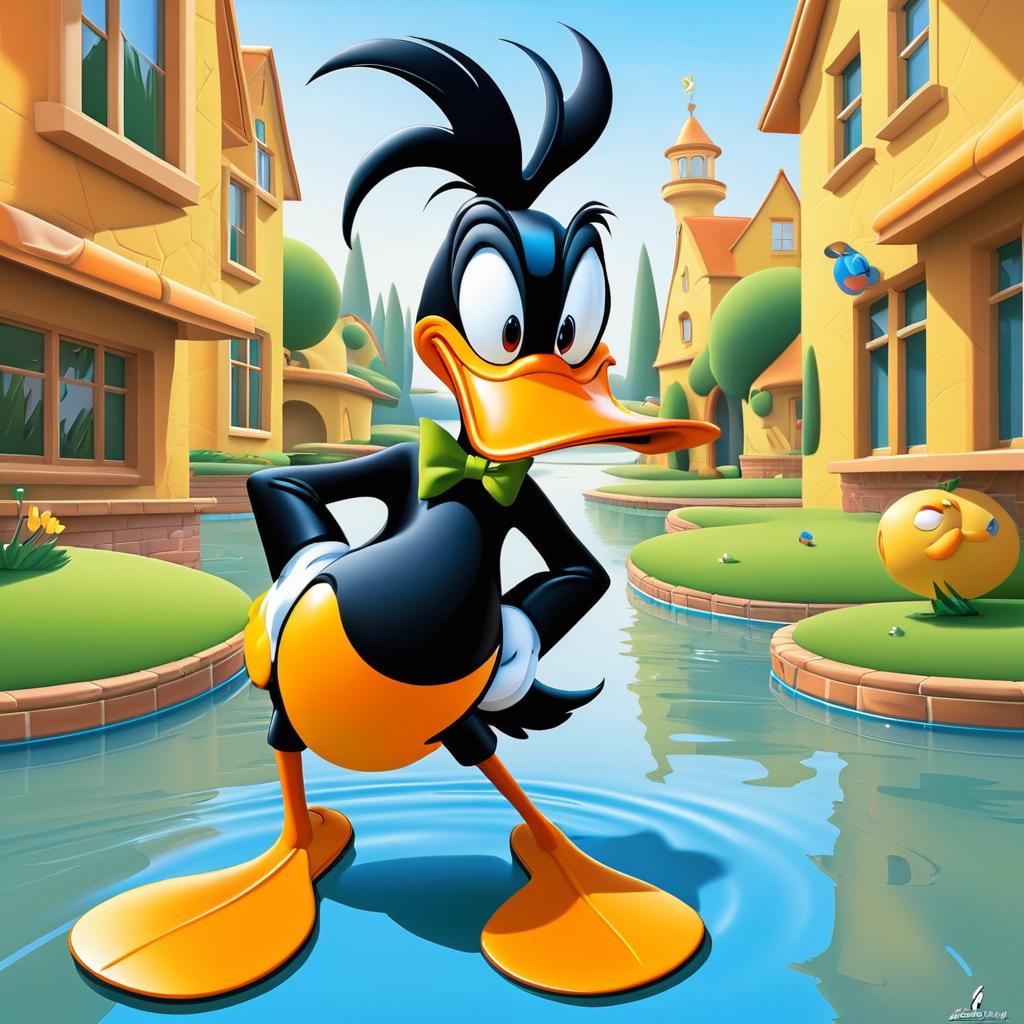 Whimsical Daffy Duck in Kricfalusi Style