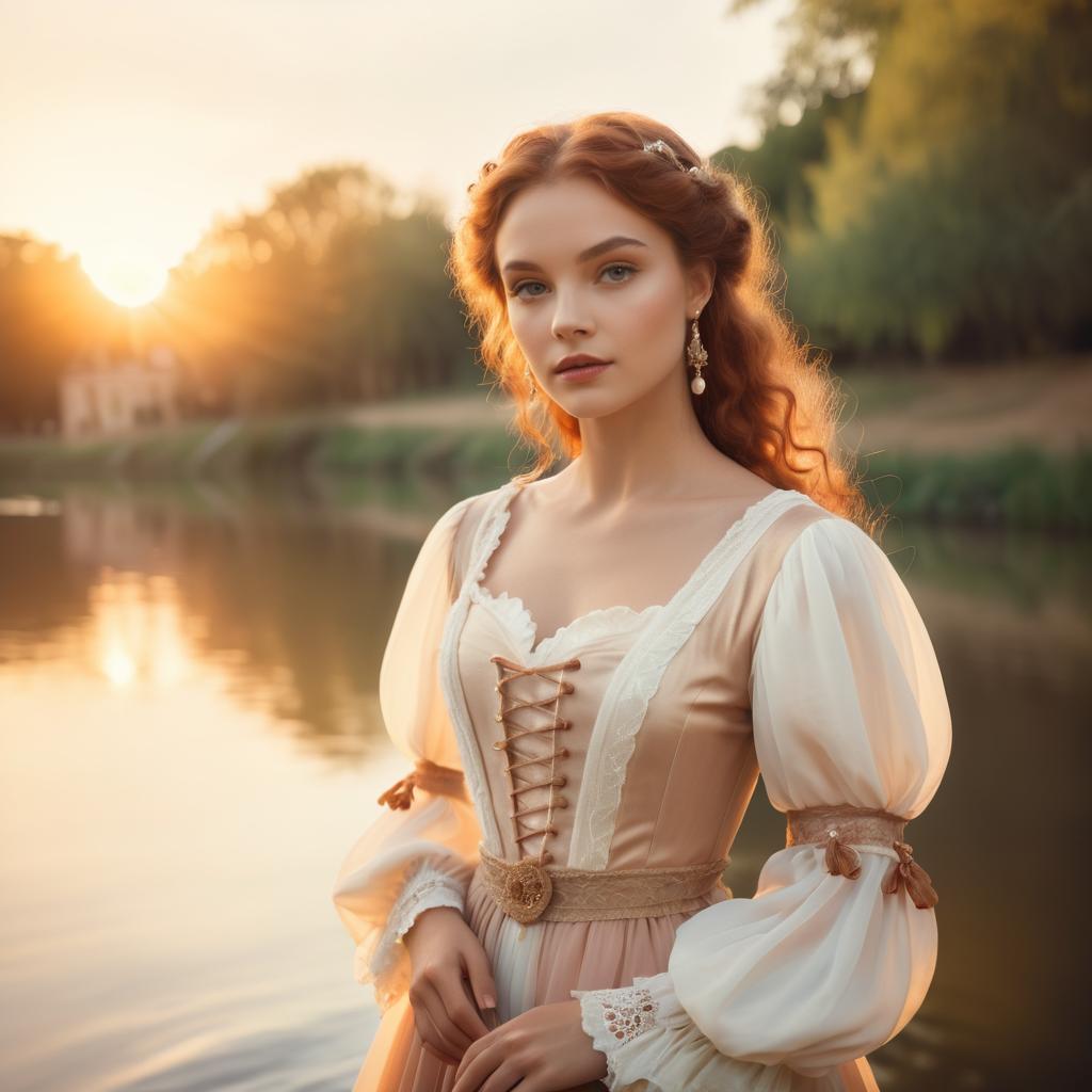 Stunning Renaissance Woman at Sunset