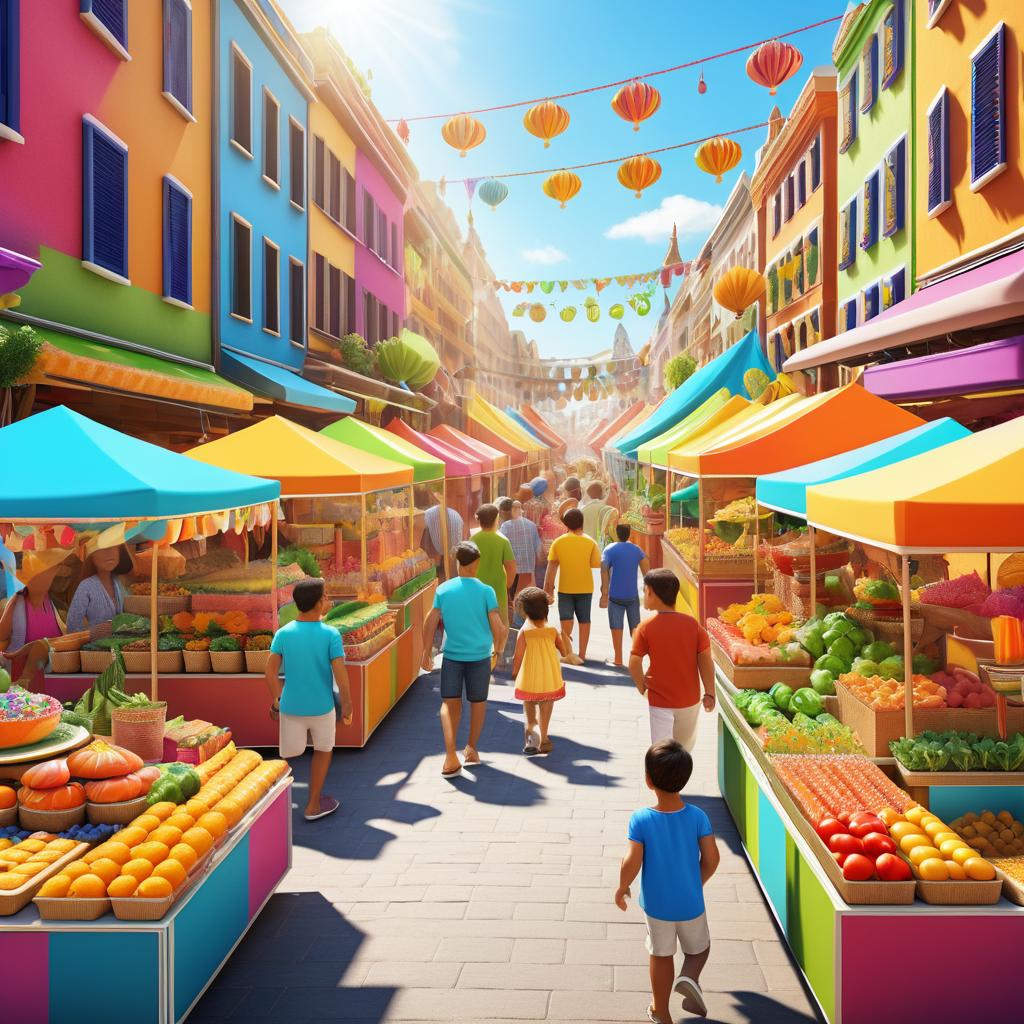 Vibrant Street Fair in Photorealistic Style