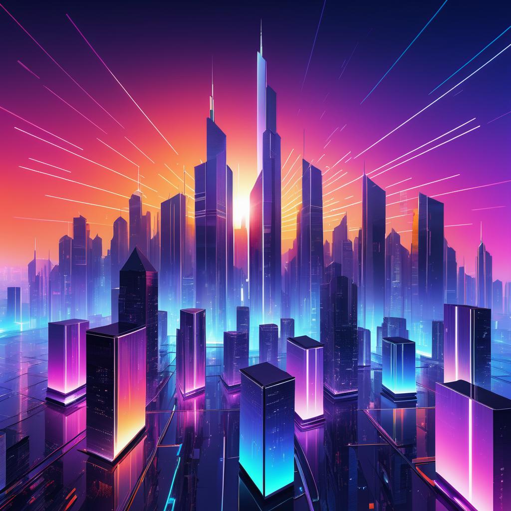 Futuristic City Skyline at Dusk