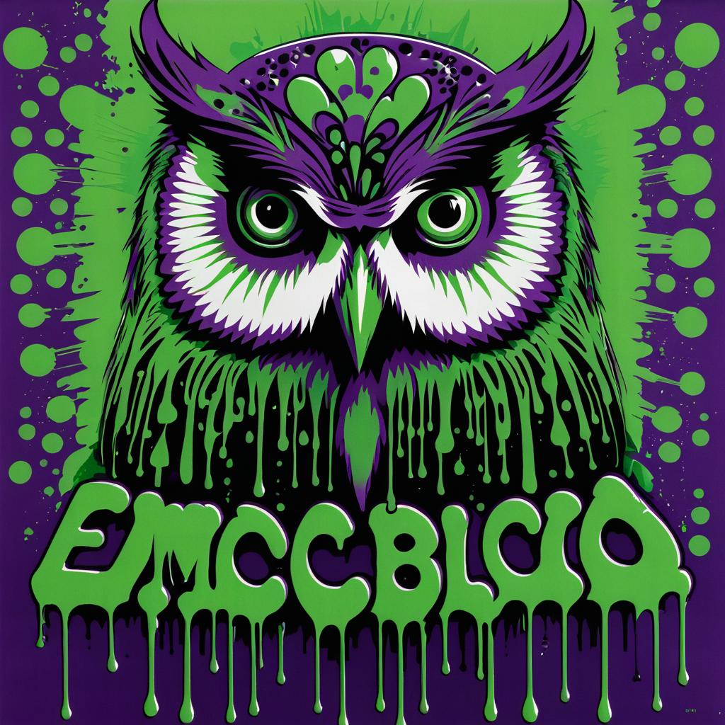 Psychedelic Owl Rock Poster Design