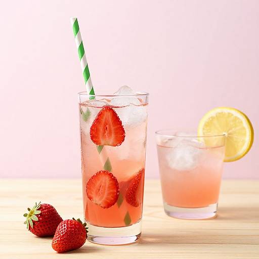 Refreshing Strawberry Lemonade with Garnishes