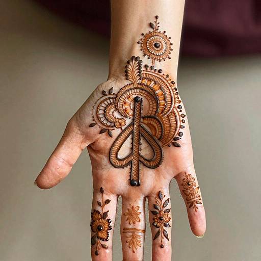 Intricate Henna Peace Sign Art