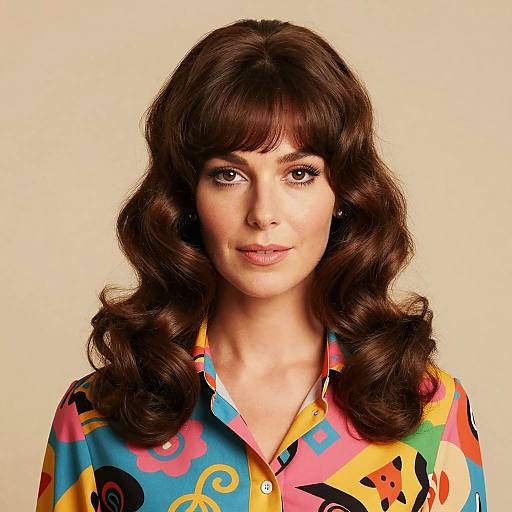 Vintage 70s Woman with Voluminous Hairstyle