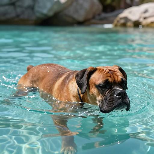 Hyper-Realistic Boxer Dog in Sea