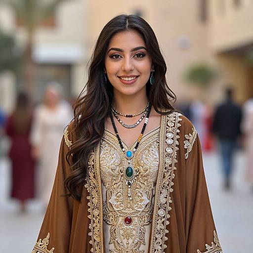 Smiling Woman in Moroccan Outfit