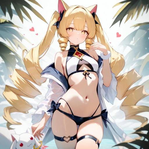 Kyubey Girl in Stylish Swimsuit