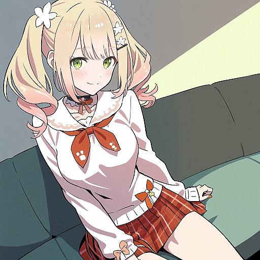 Illustration of Momosuzu nene (casual), hololive in the style of Kawayabug