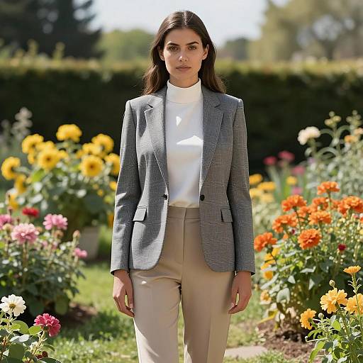 Elegant Woman in Garden Party Attire