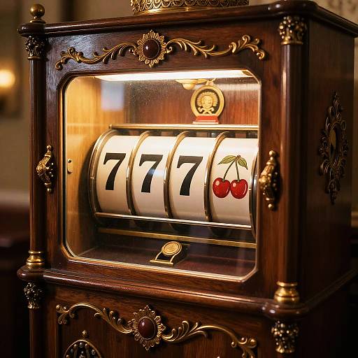 Vintage Slot Machine Close-Up