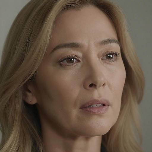 Intense Expression of a Middle-Aged Woman