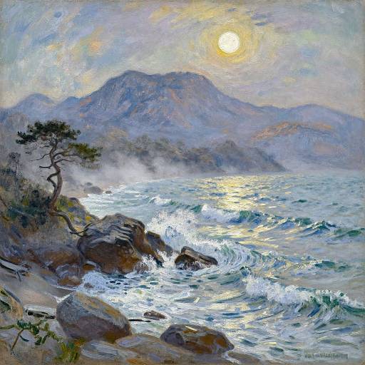 Impressionistic Dramatic Coastal Landscape