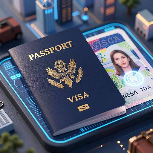 Futuristic Visa Concept Illustration