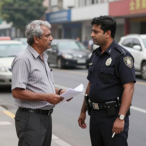 Conversation at the City Street Corner