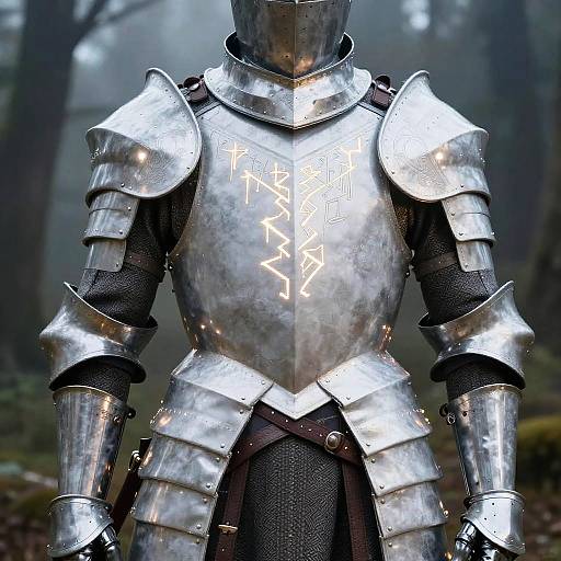 White Leather Fantasy Knight Armor