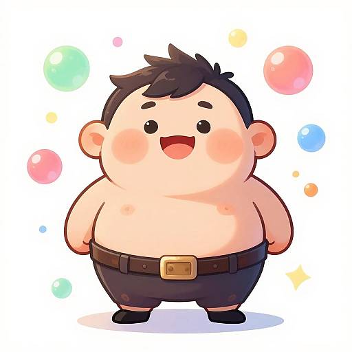 Chubby Cheerful Fantasy Cartoon
