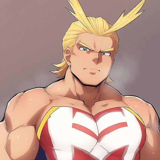Illustration of All might, boku no hero academia in the style of Ayagi daifuku