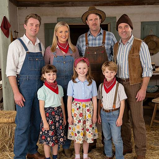 Cheerful Beverly Hillbillies Rustic Costume Scene