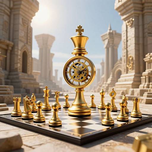 Golden Clockwork Chess in Surreal Void