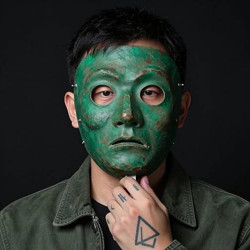 Mysterious Man in Green Mask