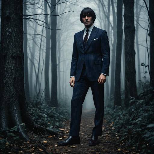Gothic Elegance in a Foggy Forest