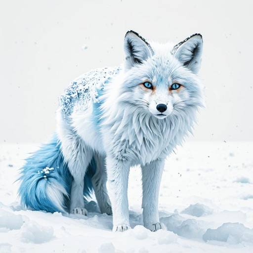 Enchanted Anime-Style Snow Fox