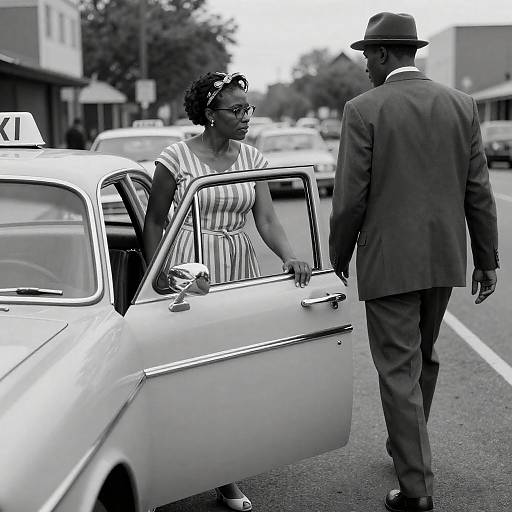 Classic Urban Scene with Stylish Couple