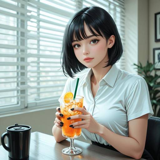 Young Woman Holding Orange Drink