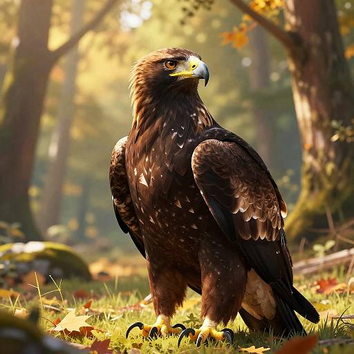 Majestic Eagle in Autumn Forest