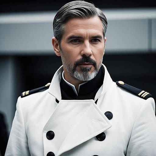 Man in White Military Uniform