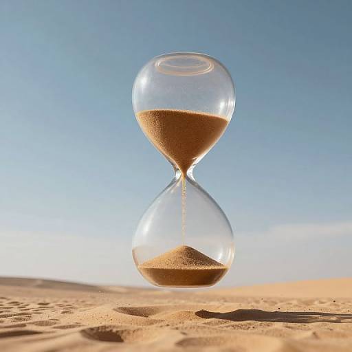 Surreal Hourglass Defying Gravity