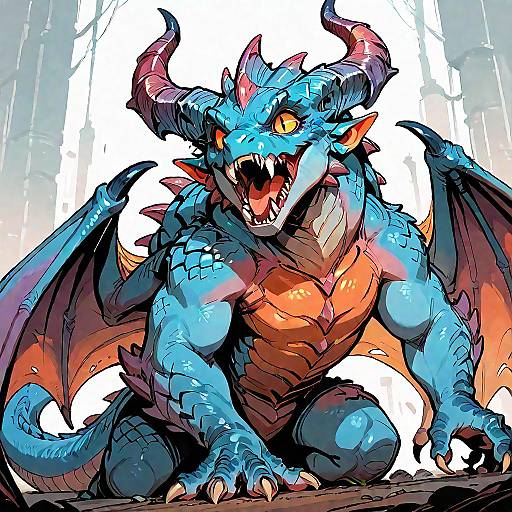 Roaring Manticore With Scales and Wings