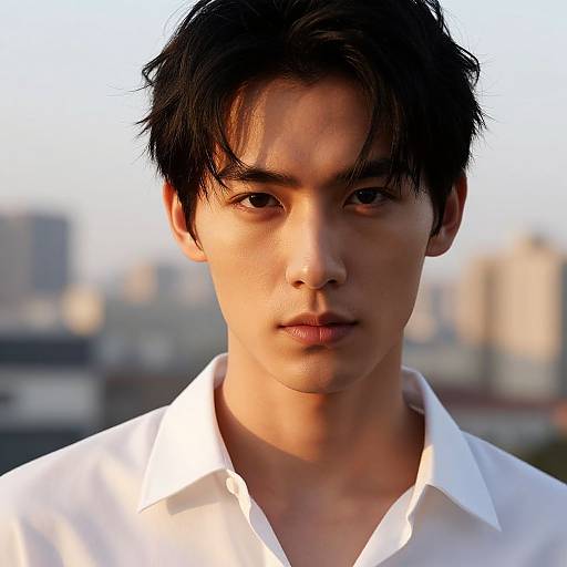 Intense Male Model Golden Hour Portrait