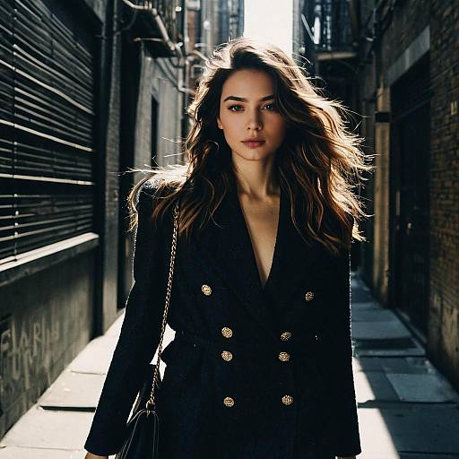 Chic Long Shag Hair in Urban Fashion