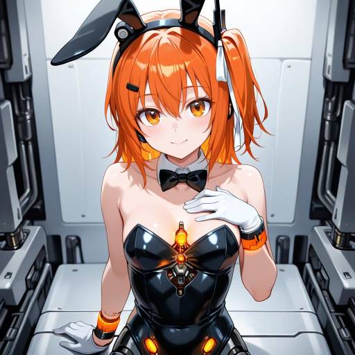 Anime Girl in Futuristic Bunny Suit