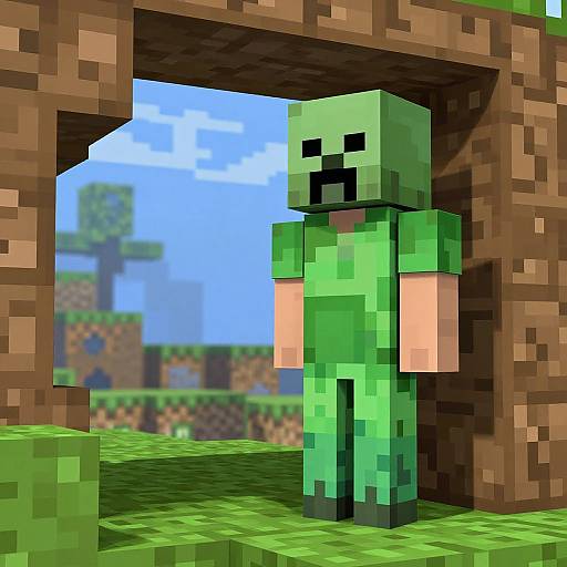 Pixel Art Minecraft Creeper Girl