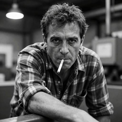 Intense Portrait of a Middle-Aged Man