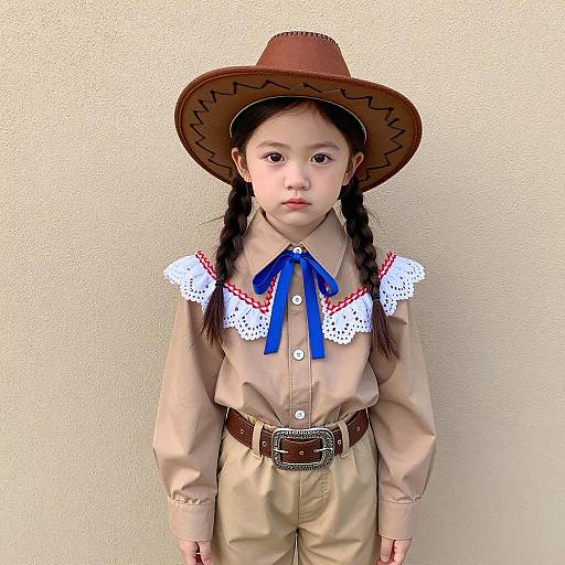 Young Girl in Infant Cowgirl Costume