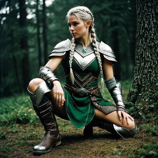 Elegant Elf in Viking-Inspired Armor