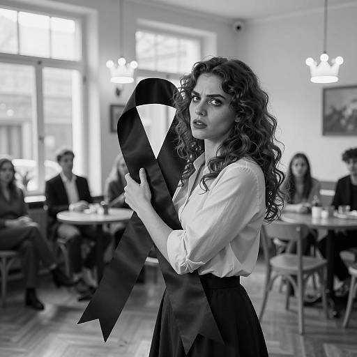 Dramatic Portrait of a Woman in B&W