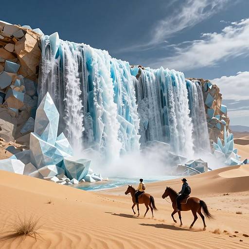 Surreal 3D Ice Desert Landscape