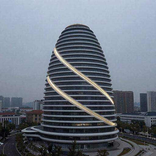 Solarpunk Spiraled Eco-Building Photo