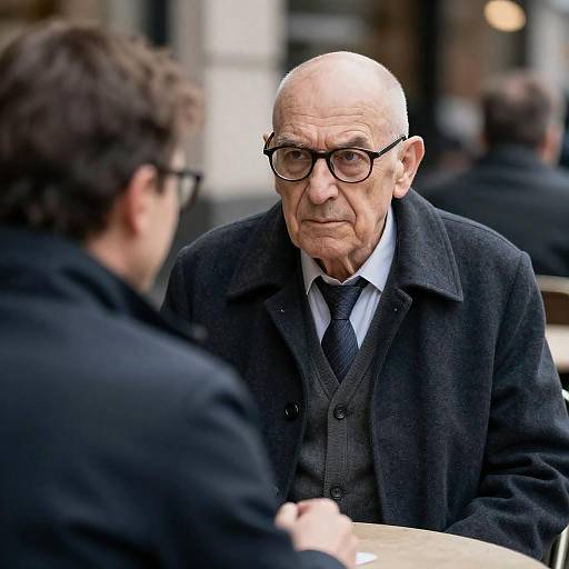 Intense Encounter at Outdoor Cafe