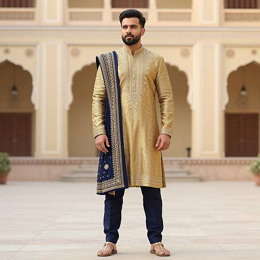 Handsome Man in Regal Traditional Attire